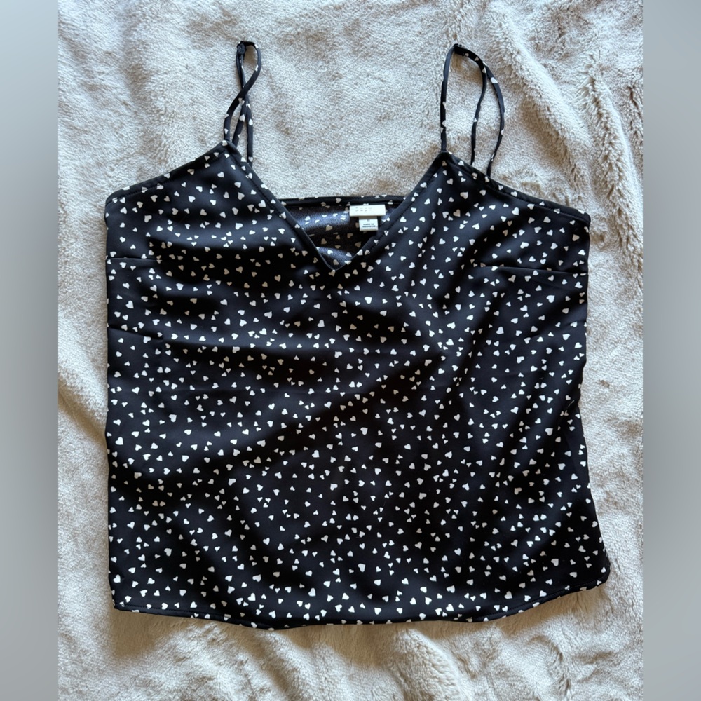 A New Day Black and White Heart Camisole